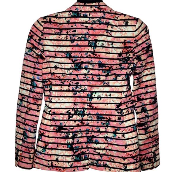 Banana Republic Striped Floral Single Button Blazer Size 4 - Picture 5 of 9